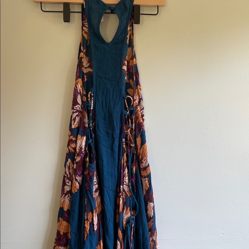 Free People blue and orange flower dress - Picture 5 of 6
